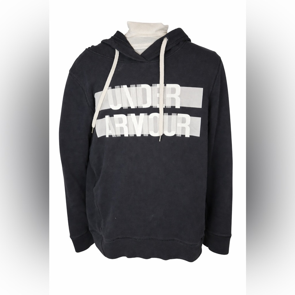 Under Armour Black Hoodie Pullover Sweatshirt Graphic Logo